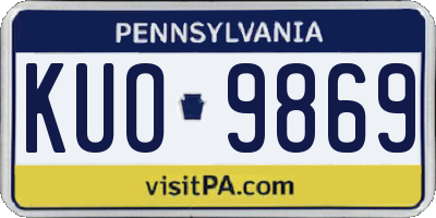 PA license plate KUO9869