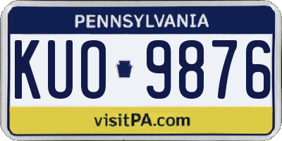 PA license plate KUO9876