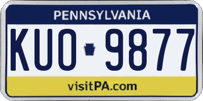 PA license plate KUO9877