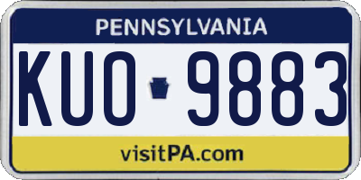 PA license plate KUO9883