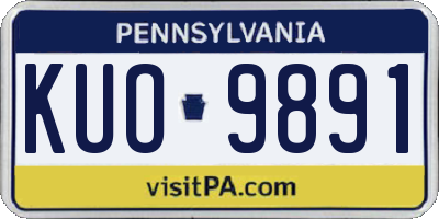 PA license plate KUO9891