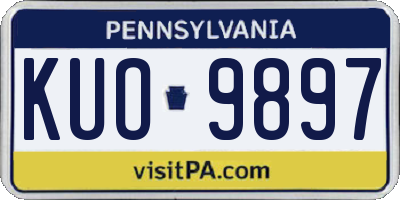 PA license plate KUO9897