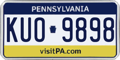 PA license plate KUO9898