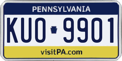 PA license plate KUO9901