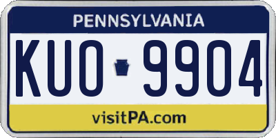 PA license plate KUO9904