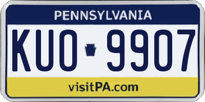 PA license plate KUO9907