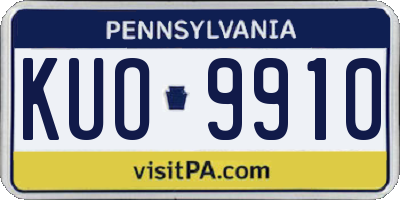 PA license plate KUO9910
