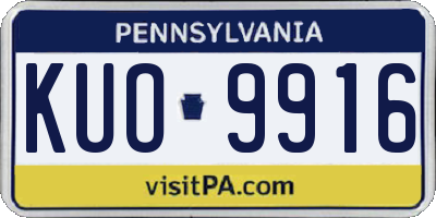 PA license plate KUO9916