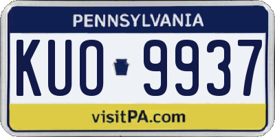 PA license plate KUO9937