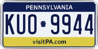 PA license plate KUO9944