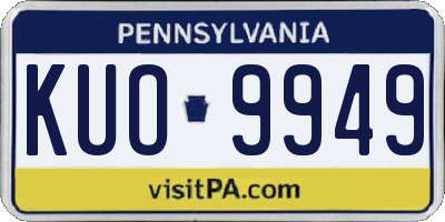 PA license plate KUO9949