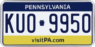 PA license plate KUO9950