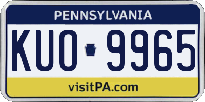 PA license plate KUO9965