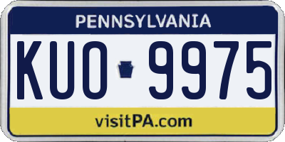 PA license plate KUO9975