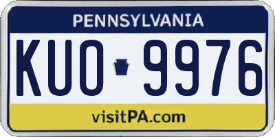 PA license plate KUO9976