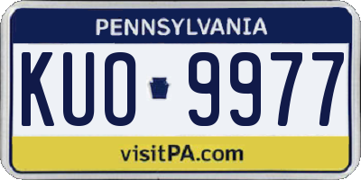 PA license plate KUO9977
