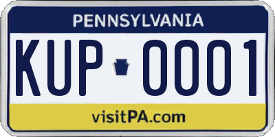 PA license plate KUP0001