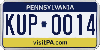 PA license plate KUP0014