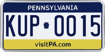 PA license plate KUP0015