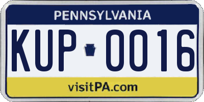 PA license plate KUP0016