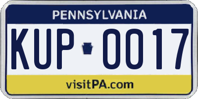 PA license plate KUP0017
