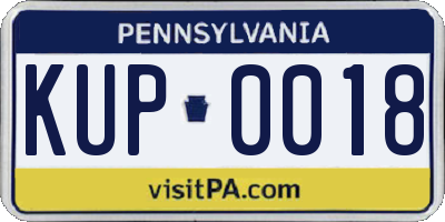 PA license plate KUP0018