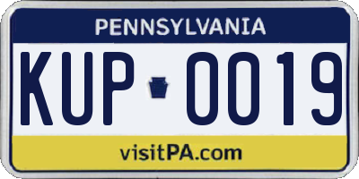 PA license plate KUP0019
