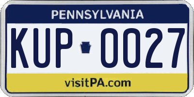 PA license plate KUP0027