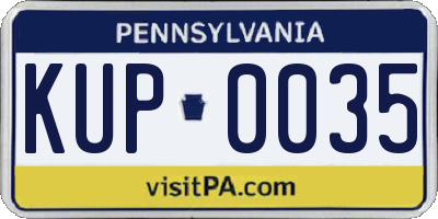 PA license plate KUP0035