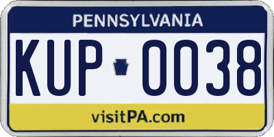PA license plate KUP0038