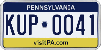 PA license plate KUP0041
