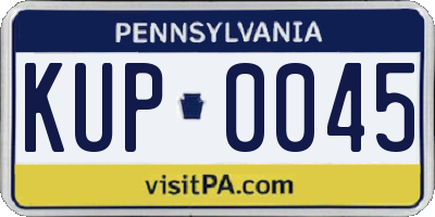 PA license plate KUP0045