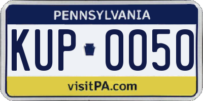 PA license plate KUP0050
