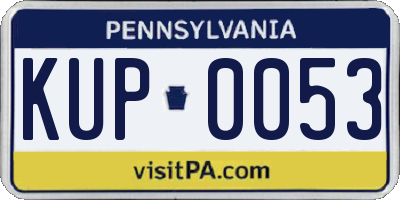 PA license plate KUP0053
