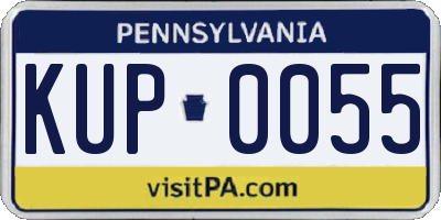 PA license plate KUP0055
