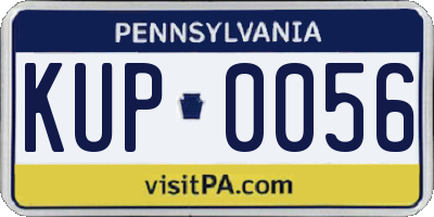 PA license plate KUP0056