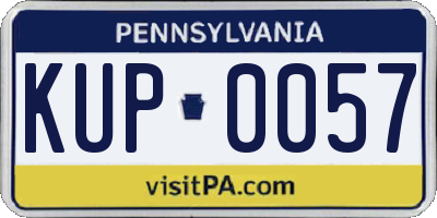 PA license plate KUP0057