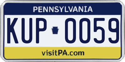 PA license plate KUP0059