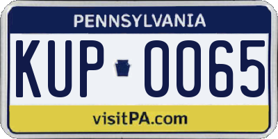 PA license plate KUP0065