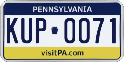 PA license plate KUP0071