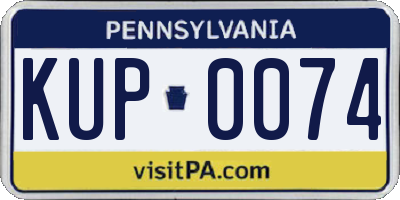 PA license plate KUP0074