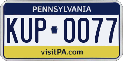 PA license plate KUP0077