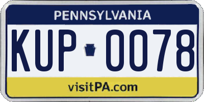 PA license plate KUP0078