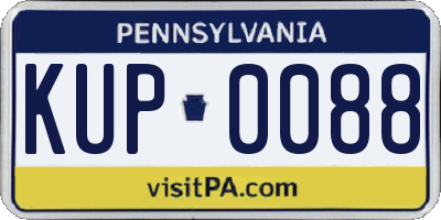 PA license plate KUP0088