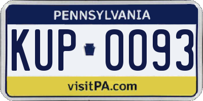 PA license plate KUP0093