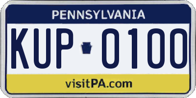 PA license plate KUP0100