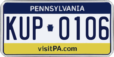 PA license plate KUP0106
