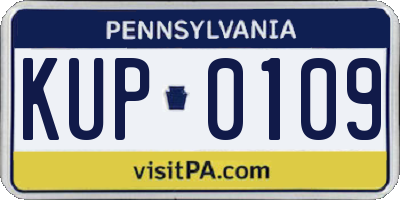 PA license plate KUP0109
