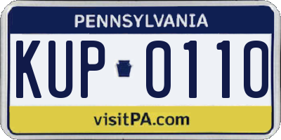 PA license plate KUP0110