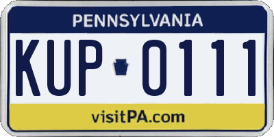PA license plate KUP0111